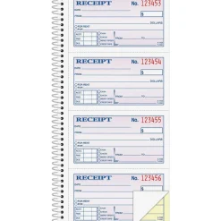 Adams Multipart Money/Rent Receipt Book, Two-Part Carbonless, 4.75 x 2.75, 4 Forms/Sheet, 200 Forms Total