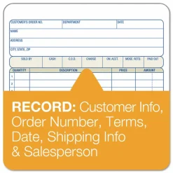 Adams Multipart Sales Order Pad, 18 Lines, Two-Part Carbonless, 5.56 x 7.94, 50 Forms Total