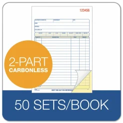 Adams Multipart Sales Order Pad, 18 Lines, Two-Part Carbonless, 5.56 x 7.94, 50 Forms Total