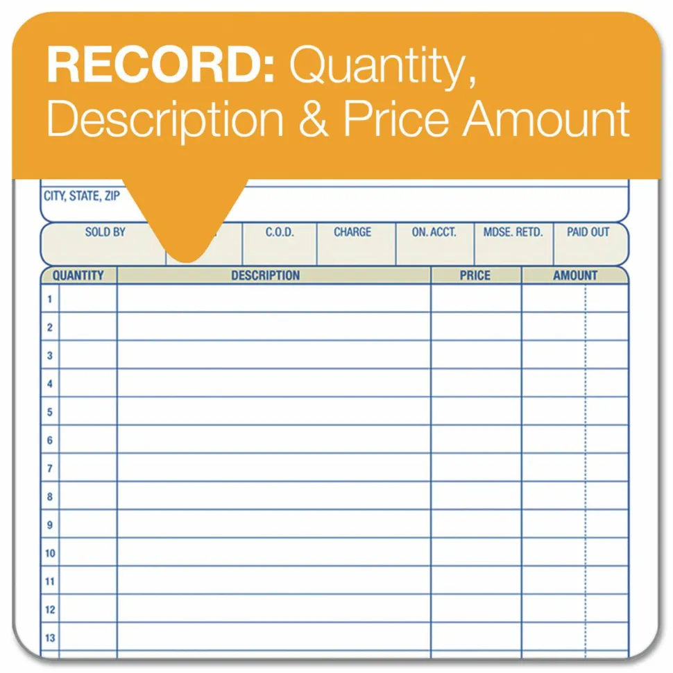 Adams Multipart Sales Order Pad, 18 Lines, Two-Part Carbonless, 5.56 x 7.94, 50 Forms Total