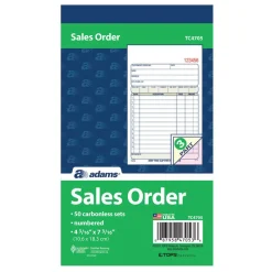 Adams Multipart Sales Order Pad, Three-Part Carbonless, 4.19 x 6.69, 50 Forms Total