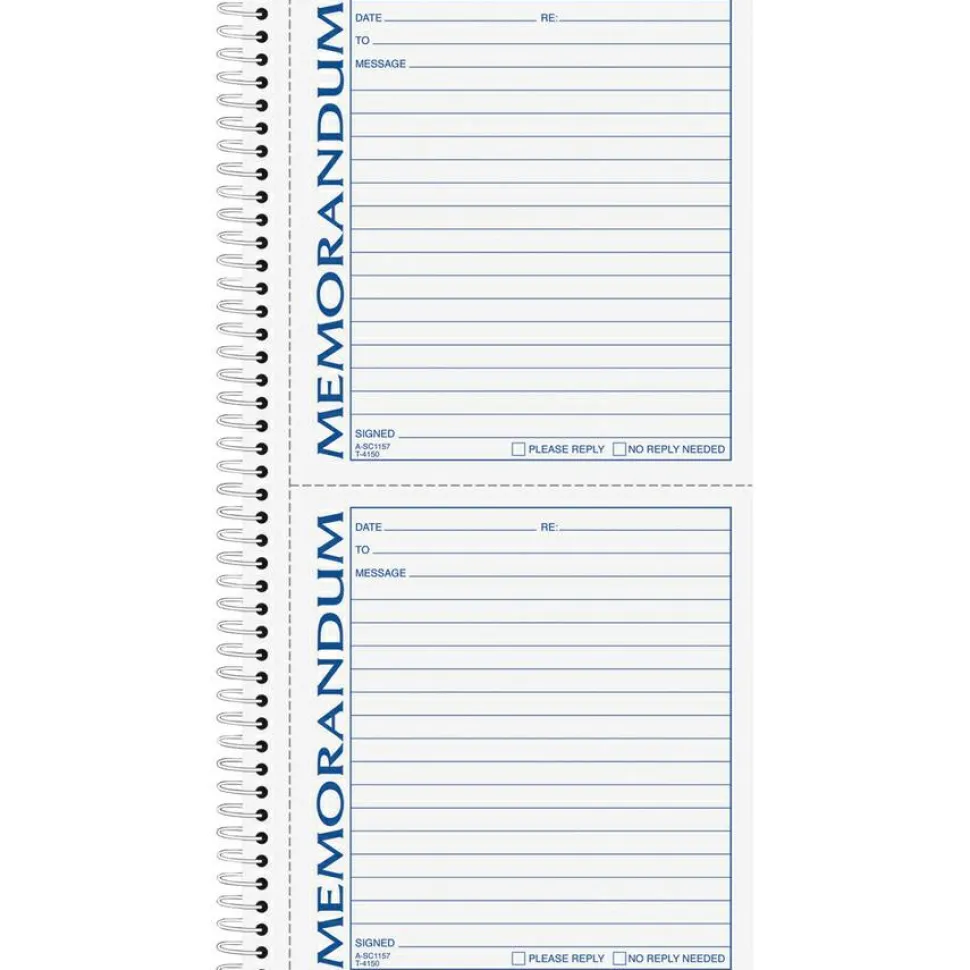 Adams 2-Part Spiral Memo Book, 5 1/4" x 11", Book Of 100 Sets