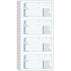 Adams Phone Message Books, 11" x 5 1/2", 100 Pages, White/Canary Yellow, Pack Of 2