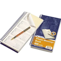 Adams Phone Message Books, 11" x 5 1/2", 100 Pages, White/Canary Yellow, Pack Of 5