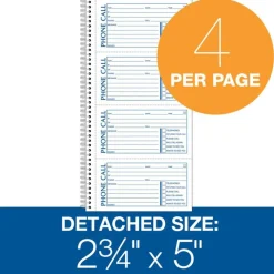 Adams Spiral Bound Phone Message Book, 11