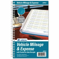 Adams Vehicle Mileage And Expense Book, 5 1/4