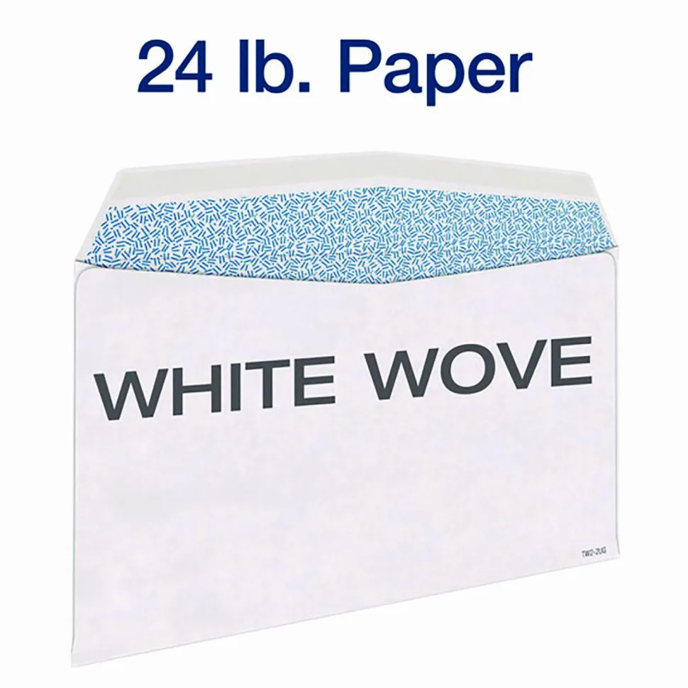 Adams W-2 Gummed Seal Double-Window Envelopes, Commercial Flap, Gummed Closure, 5.63 x 9, White, 24/Pack