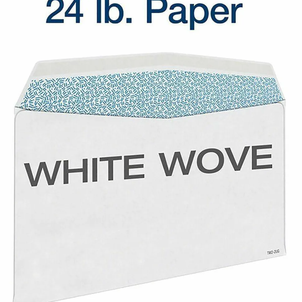 Adams W-2 Gummed Seal Double-Window Envelopes, Commercial Flap, Gummed Closure, 5.63 x 9, White, 24/Pack