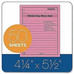 Adams "While You Were Out" Message Pads, 4 1/4" x 5 1/2", 50 Sheets, Pink, Pack Of 12