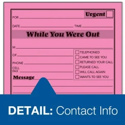 Adams "While You Were Out" Message Pads, 4 1/4" x 5 1/2", 50 Sheets, Assorted Neon, Pack Of 6