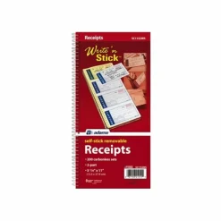 Adams Write N' Stick Receipt Book, 5 1/4" x 11", 2-Part, Book Of 200 Sets