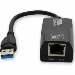 AddOn Lenovo 4X90E51405 Compatible USB A 3.0 Male to RJ-45 Female Black Adapter
