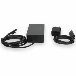 AddOn Microsoft Q4Q-00001 Compatible 65W 15V at 4A Black Magnetic Tip Laptop Power Adapter and Cable