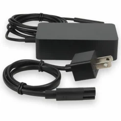 AddOn Microsoft Q4Q-00001 Compatible 65W 15V at 4A Black Magnetic Tip Laptop Power Adapter and Cable