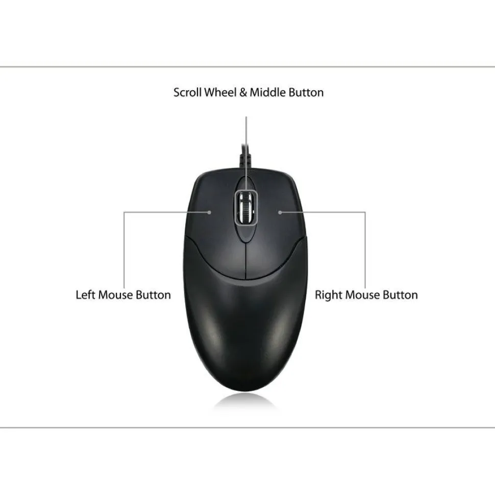 Adesso 3 Button Desktop Optical Scroll Mouse (PS/2)