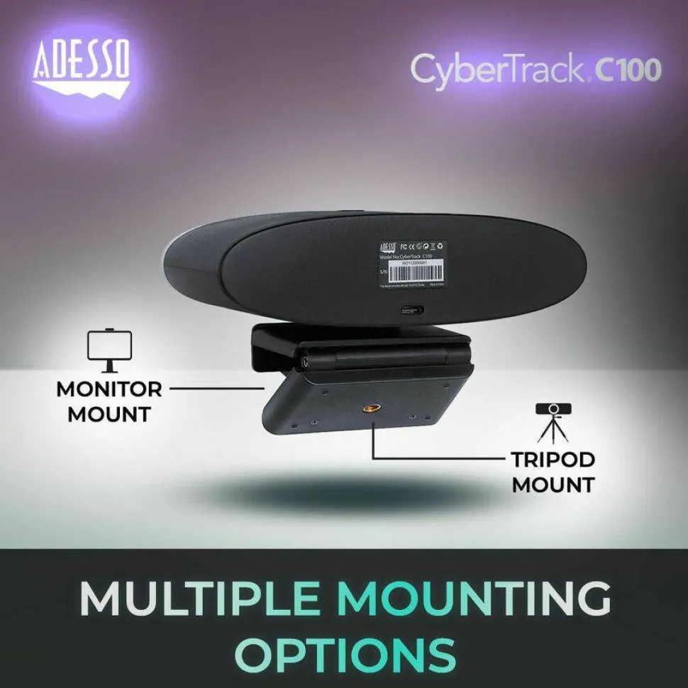 Adesso CyberTrack C100 Webcam - 8 Megapixel - 30 fps - USB 2.0