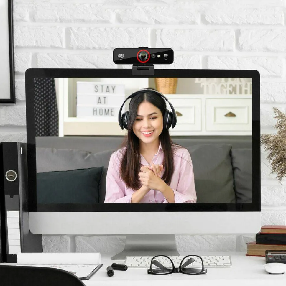 Adesso CyberTrack F1 Webcam - Window Hello Certified - 2.1 Megapixel - 30 fps - USB 2.0 - 1 Each