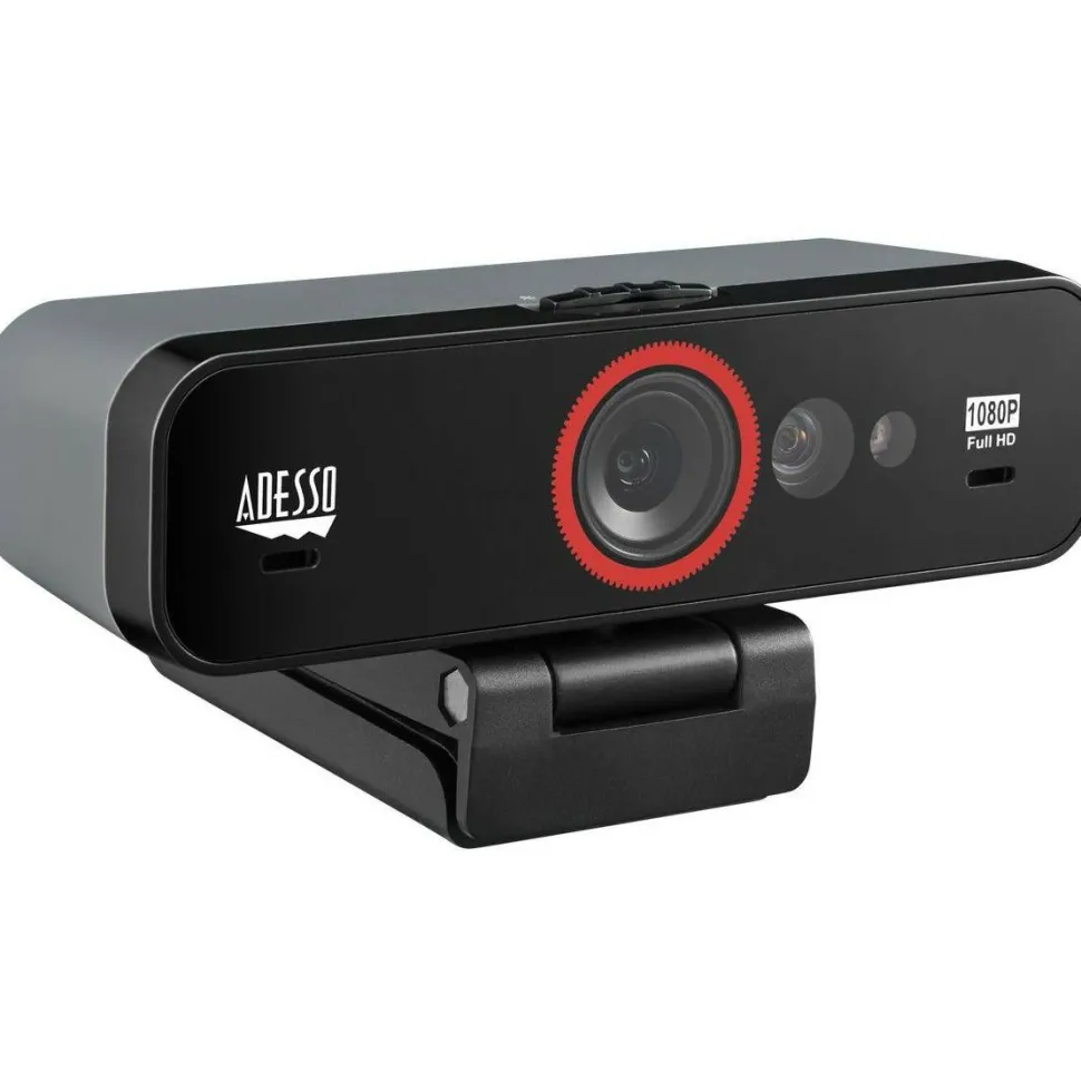 Adesso CyberTrack F1 Webcam - Window Hello Certified - 2.1 Megapixel - 30 fps - USB 2.0 - 1 Each