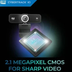 Adesso CyberTrack K1 Webcam - 2.1 Megapixel - 30 fps - USB 2.0