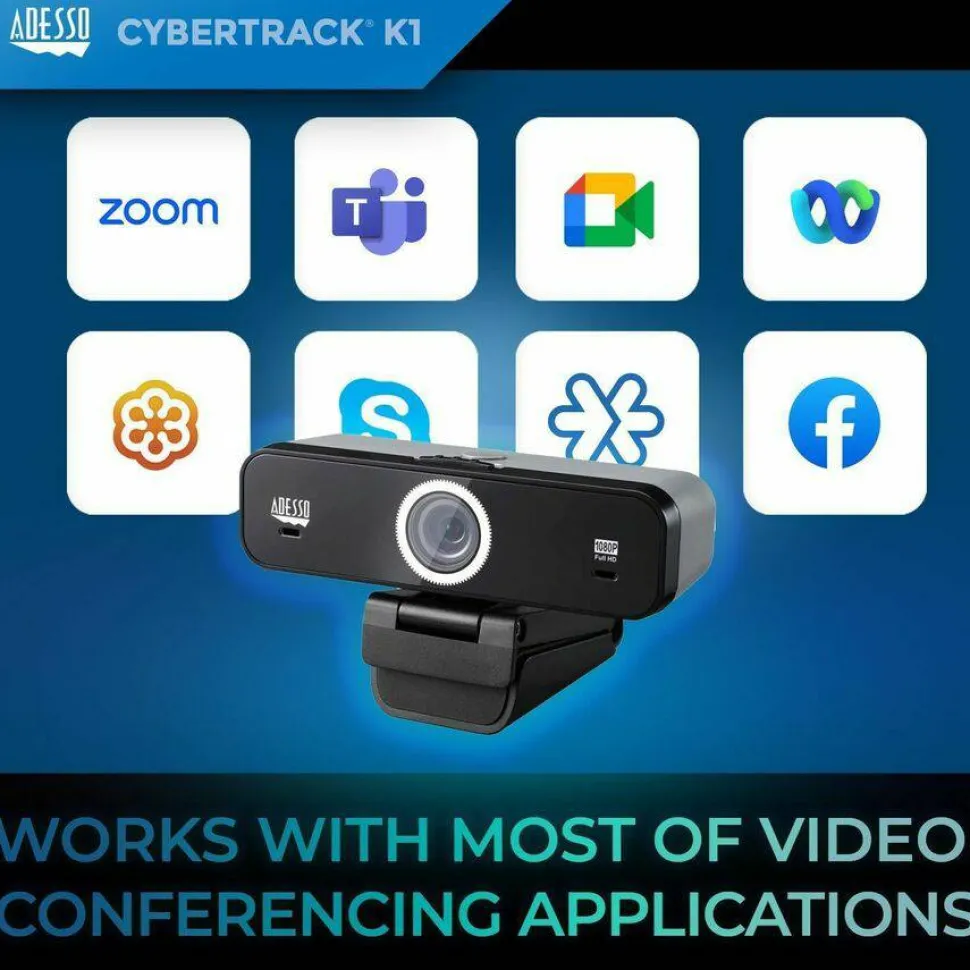 Adesso CyberTrack K1 Webcam - 2.1 Megapixel - 30 fps - USB 2.0