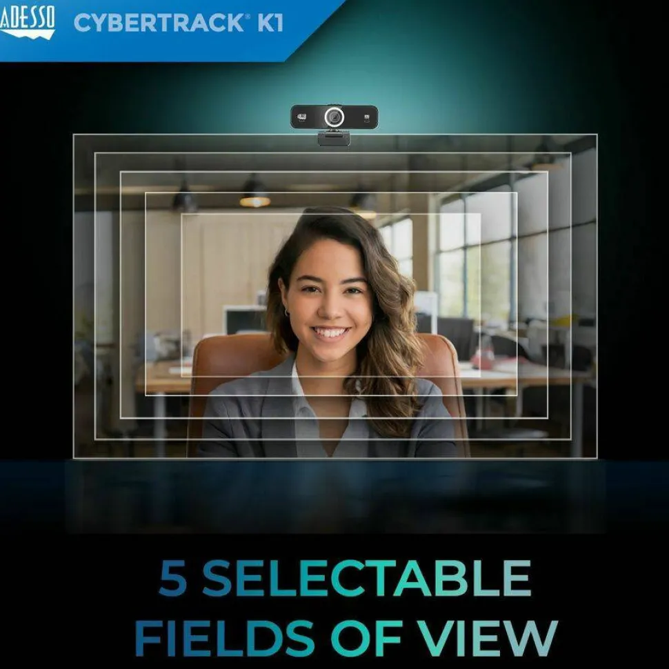 Adesso CyberTrack K1 Webcam - 2.1 Megapixel - 30 fps - USB 2.0