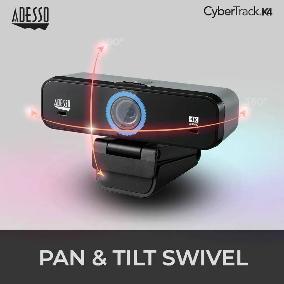 Adesso CyberTrack K4 Webcam - 8 Megapixel - 30 fps - USB 2.0 - 1 Each
