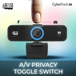 Adesso CyberTrack K4 Webcam - 8 Megapixel - 30 fps - USB 2.0 - 1 Each