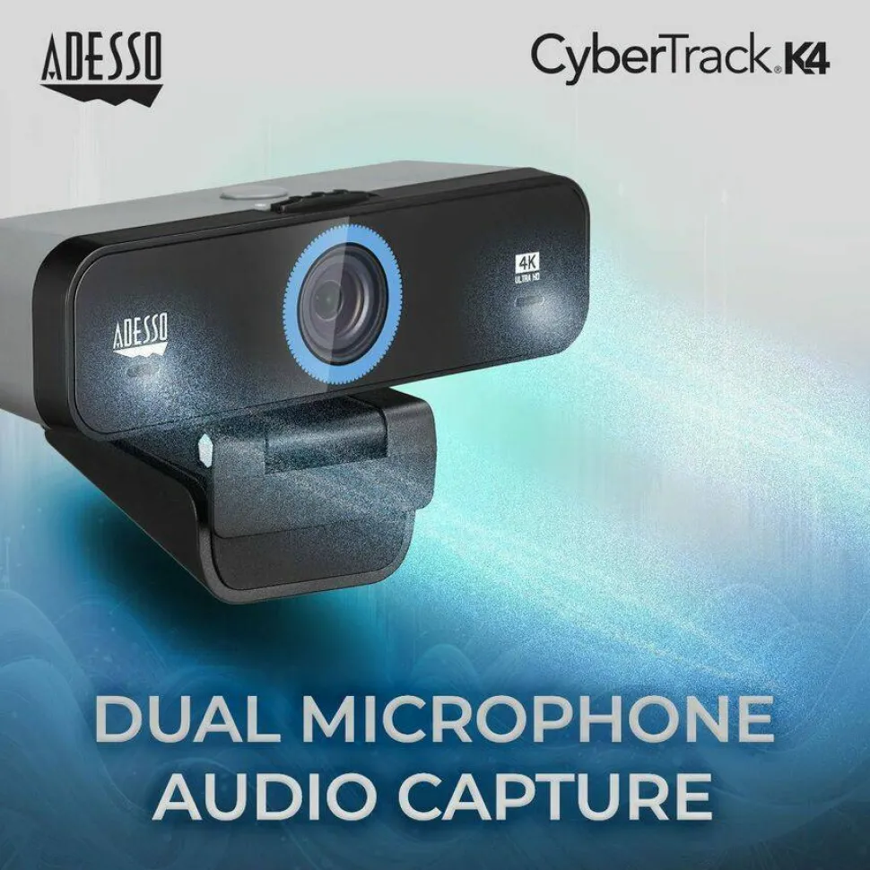 Adesso CyberTrack K4 Webcam - 8 Megapixel - 30 fps - USB 2.0 - 1 Each