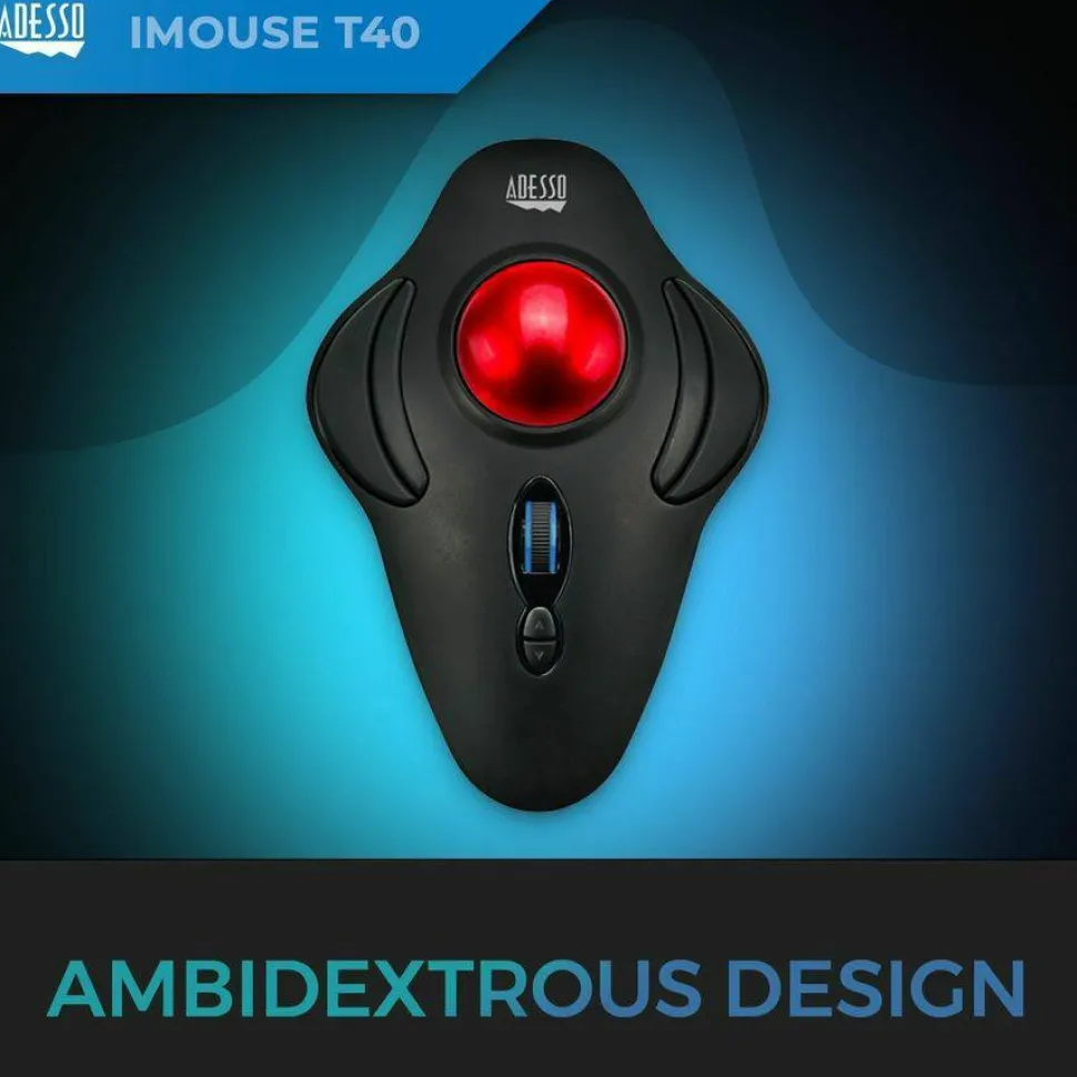 Adesso iMouse T40 Wireless Programmable Ergonomic Trackball Mouse