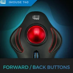 Adesso iMouse T40 Wireless Programmable Ergonomic Trackball Mouse