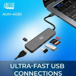 Adesso 6-in-1 USB-C Multi-Port Docking Station (TAA Compliant)