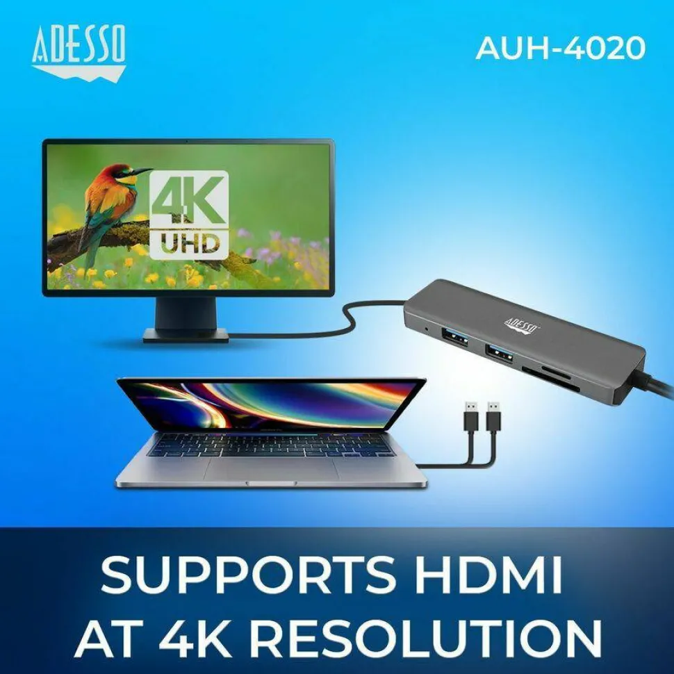 Adesso 6-in-1 USB-C Multi-Port Docking Station (TAA Compliant)