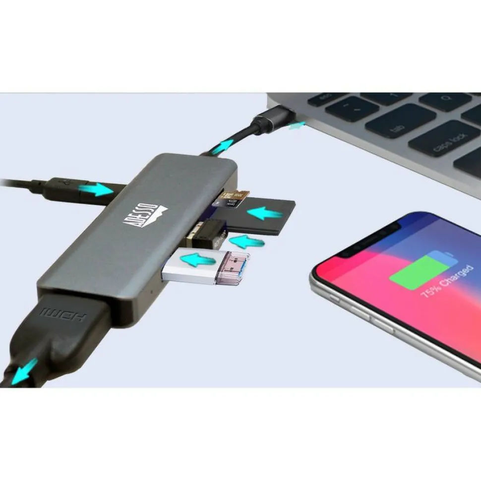 Adesso 6-in-1 USB-C Multi-Port Docking Station (TAA Compliant)
