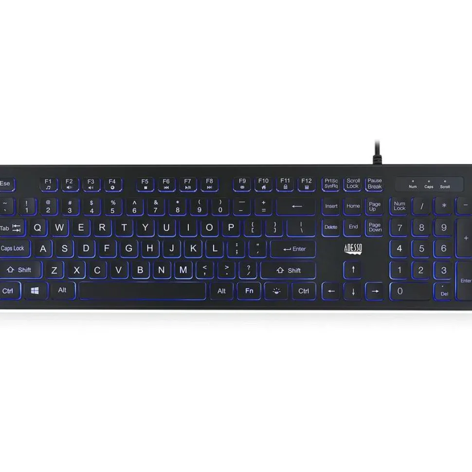 Adesso Large Print Illuminated Desktop Keyboard