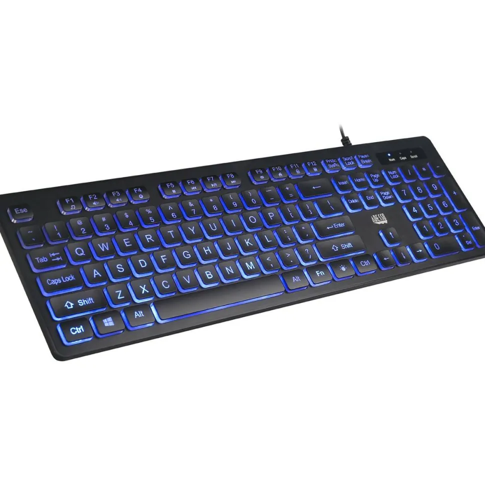 Adesso Large Print Illuminated Desktop Keyboard