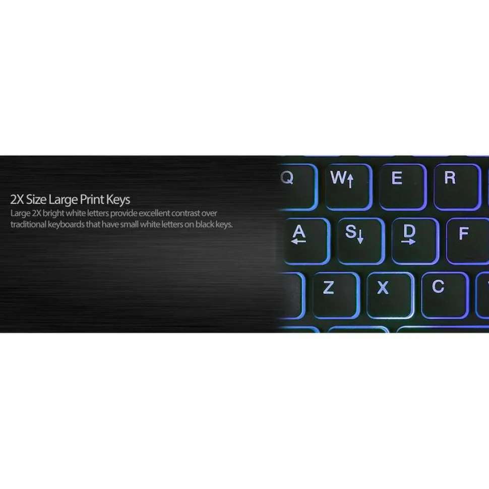 Adesso Large Print Illuminated Desktop Keyboard