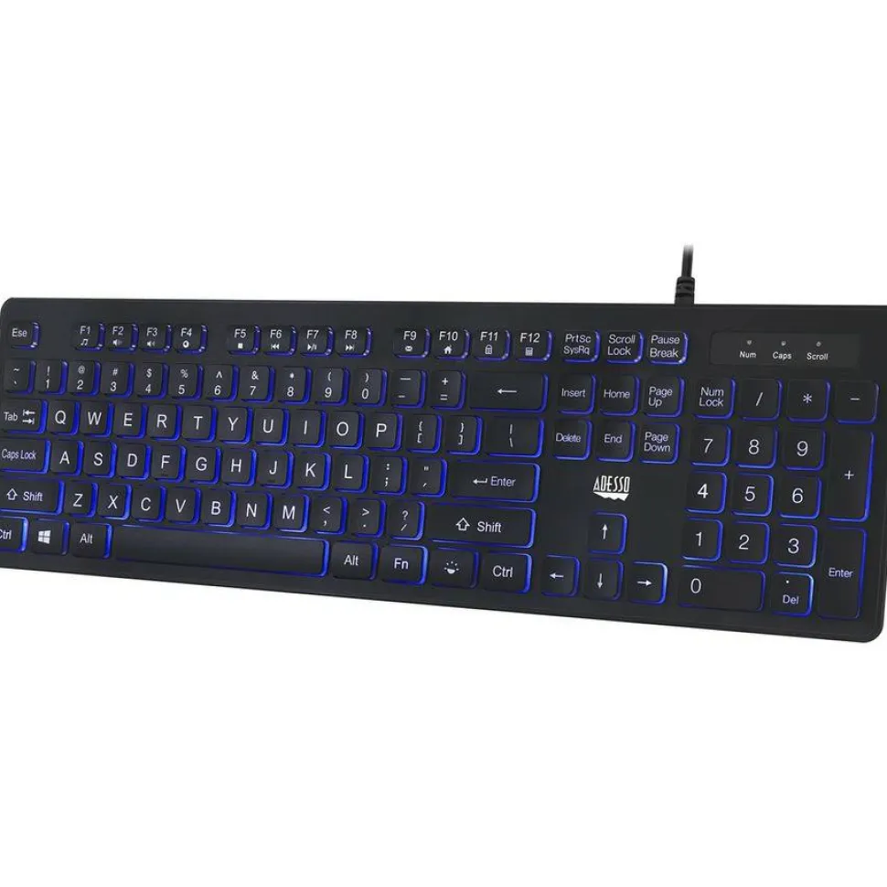 Adesso Large Print Illuminated Desktop Keyboard