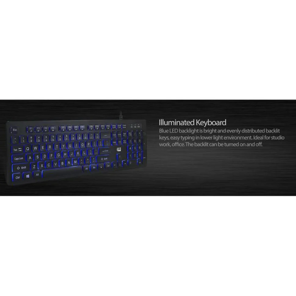 Adesso Large Print Illuminated Desktop Keyboard