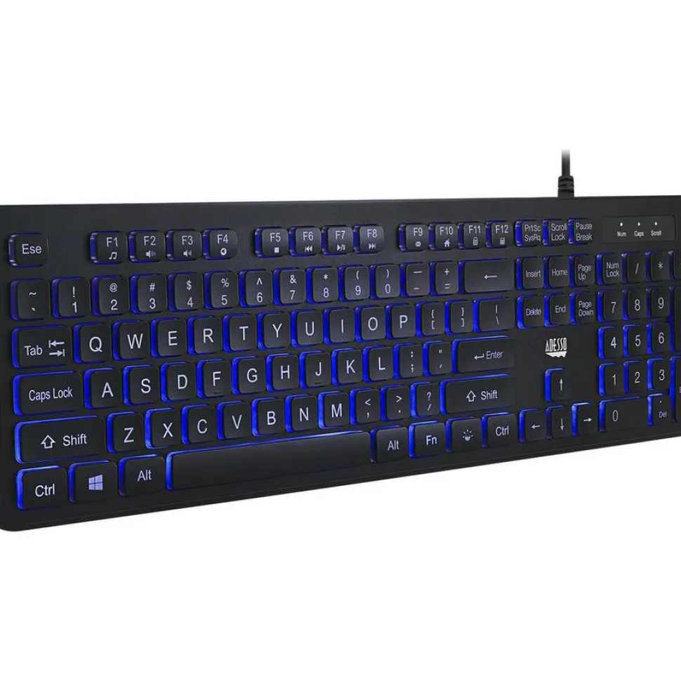 Adesso Large Print Illuminated Desktop Keyboard
