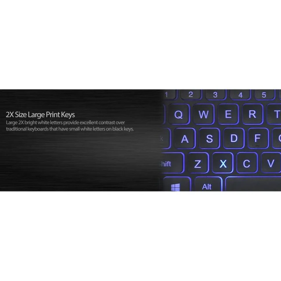 Adesso Large Print Illuminated Desktop Keyboard