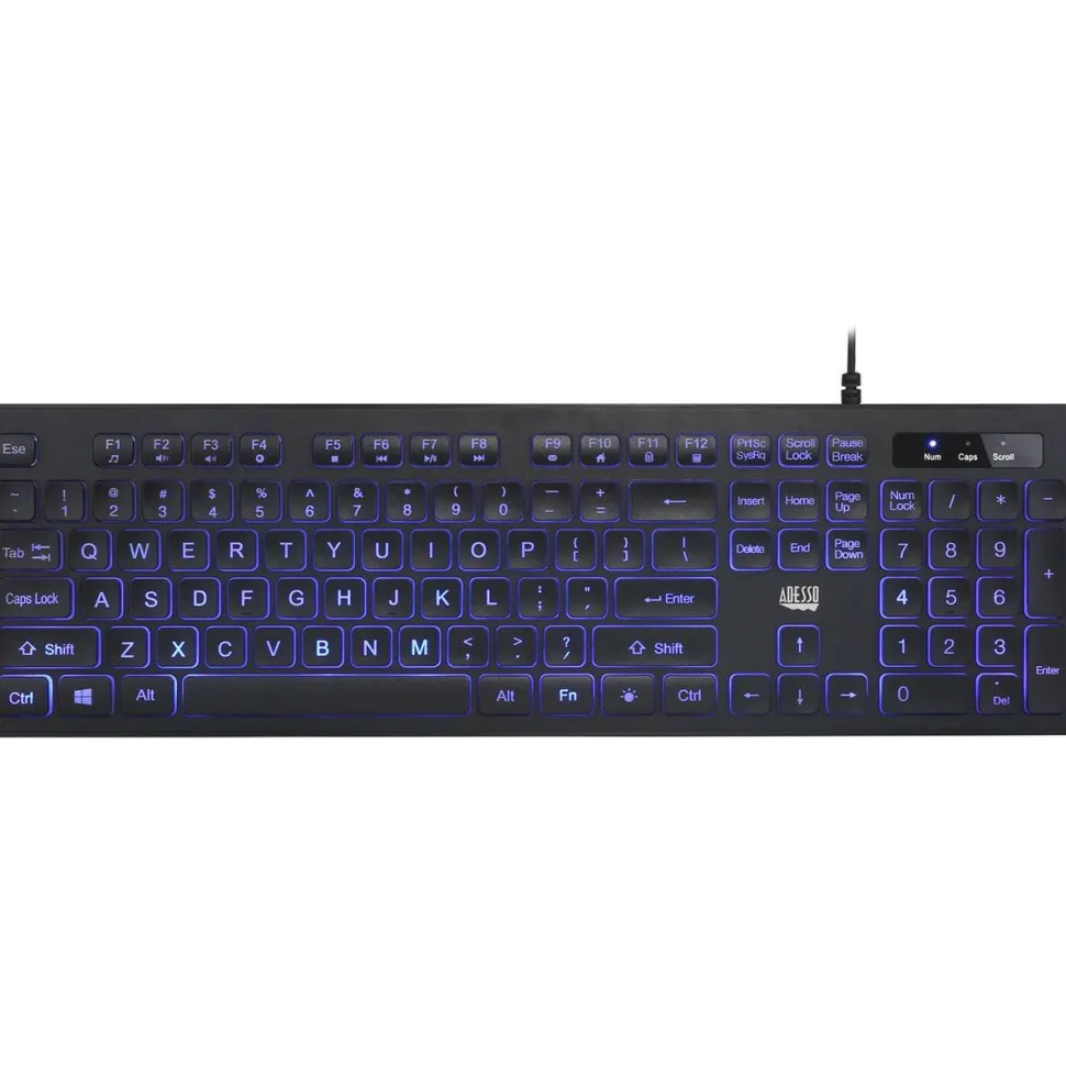 Adesso Large Print Illuminated Desktop Keyboard