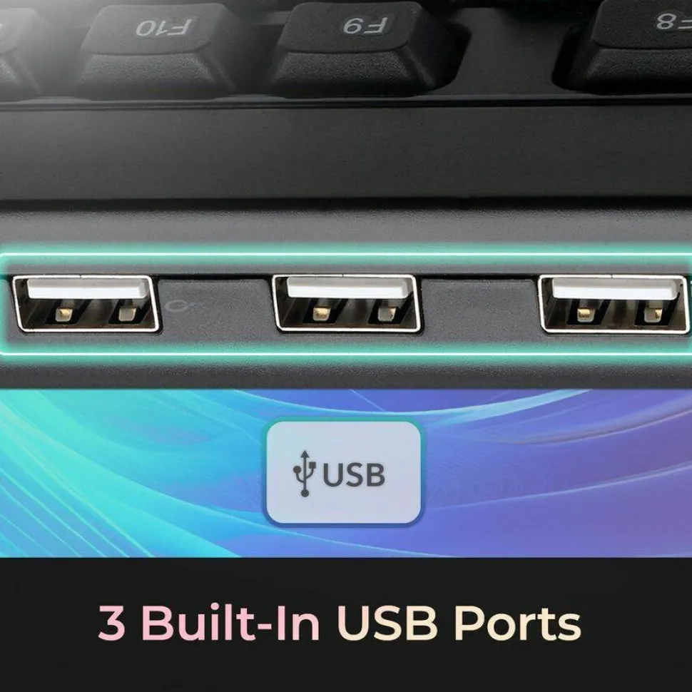 Adesso Multimedia Desktop Keyboard with 3-Port USB Hub