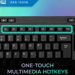 Adesso Multimedia Desktop Keyboard with 3-Port USB Hub