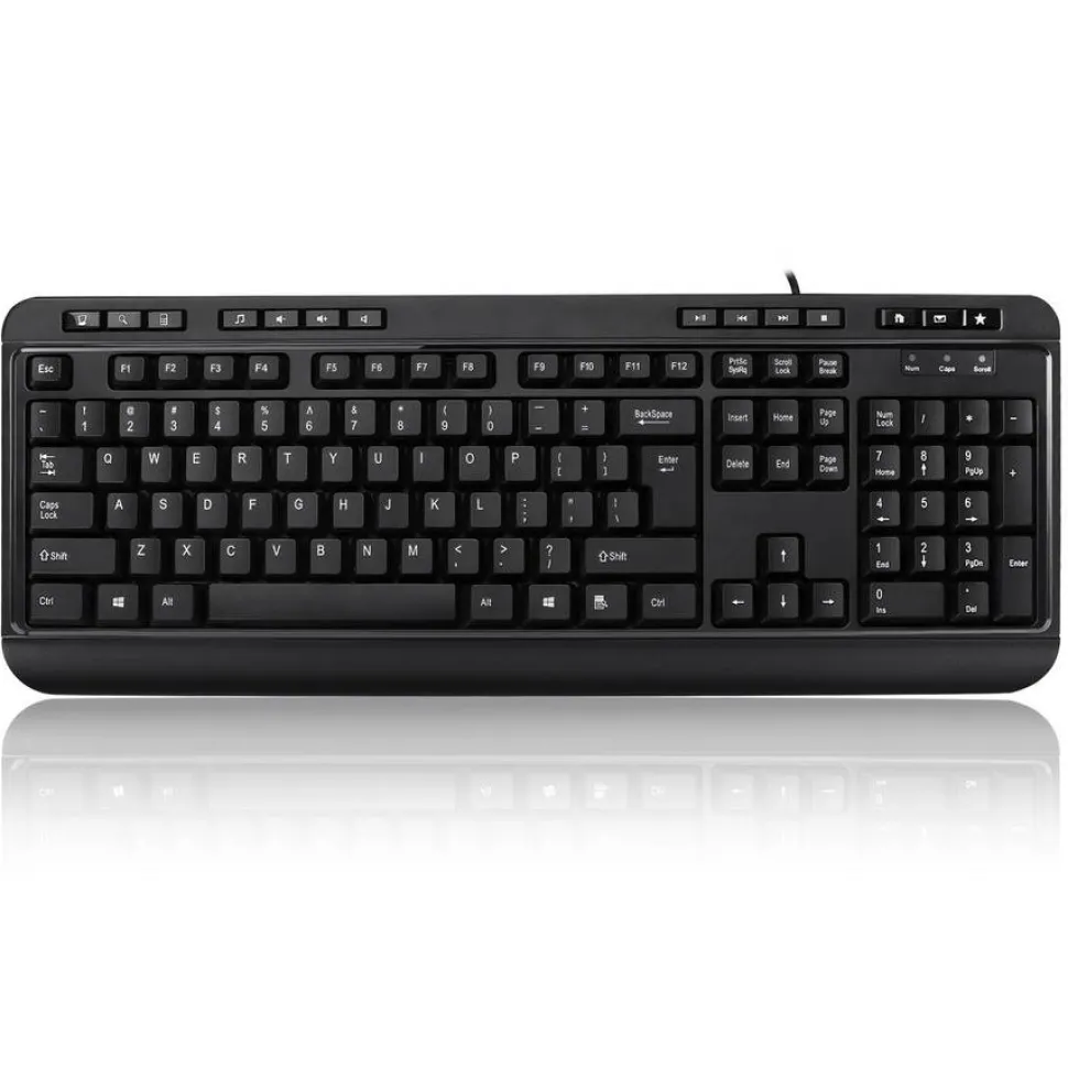 Adesso Multimedia Desktop Keyboard with 3-Port USB Hub