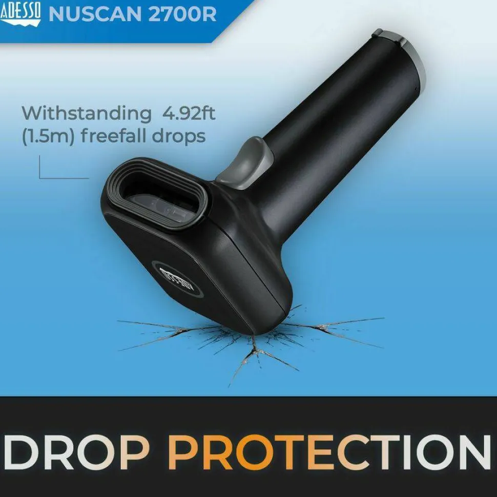 Adesso NuScan 2700R 2D Wireless Barcode Scanner with Charging Cradle