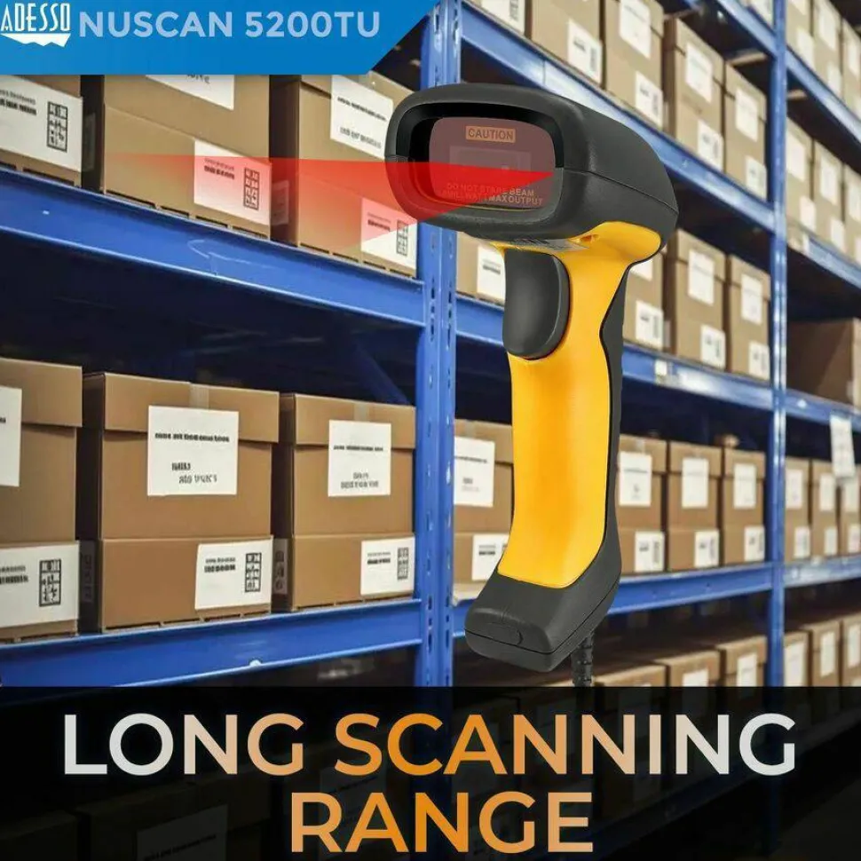 Adesso NuScan 5200TU- Antimicrobial & Waterproof 2D Barcode Scanner