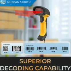 Adesso NuScan 5200TU- Antimicrobial & Waterproof 2D Barcode Scanner