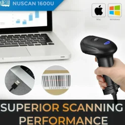 Adesso NuScan 1600U 1D Handheld CCD Barcode Scanner (USB)