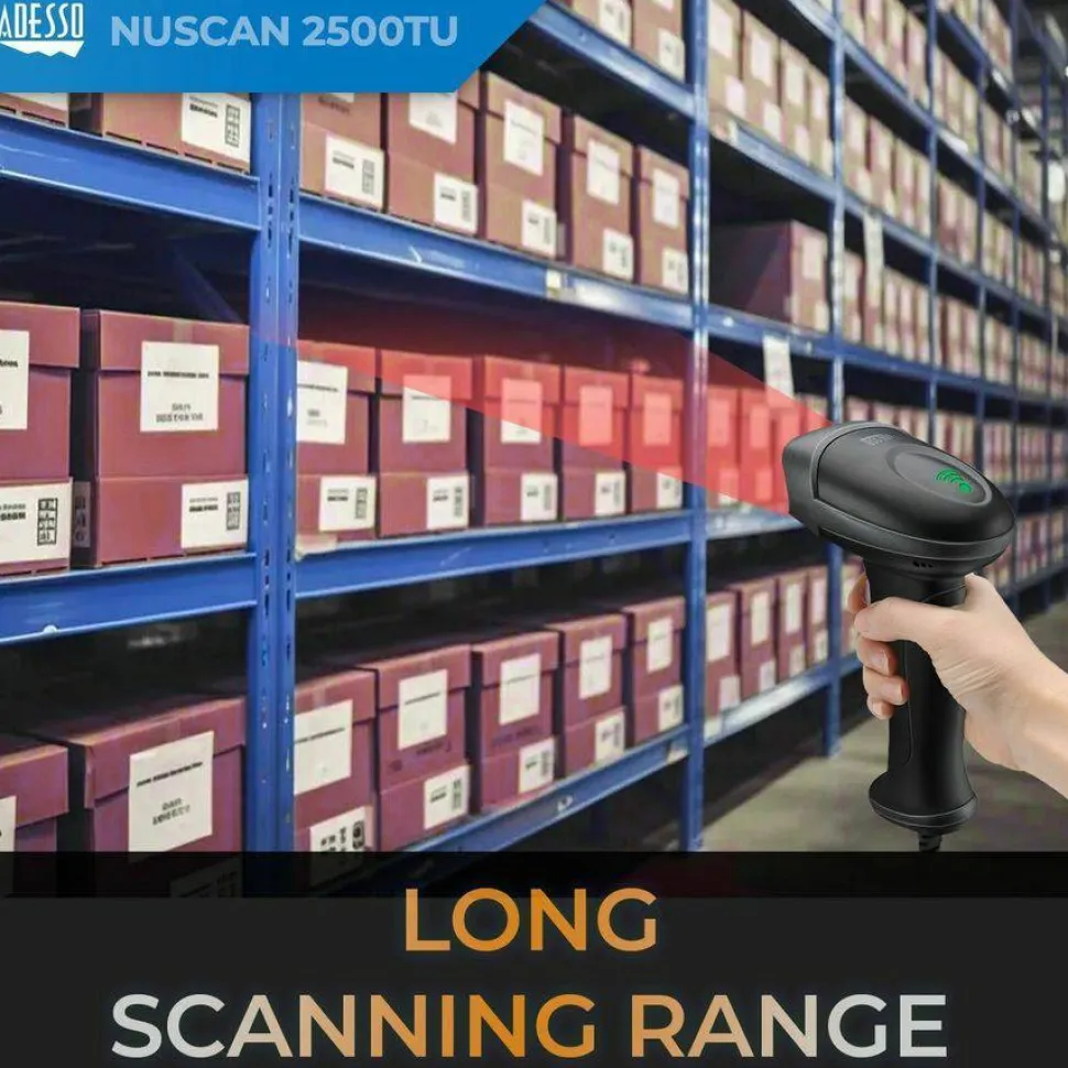 Adesso NuScan 1600U 1D Handheld CCD Barcode Scanner (USB)