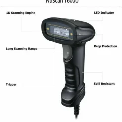 Adesso NuScan 1600U 1D Handheld CCD Barcode Scanner (USB)